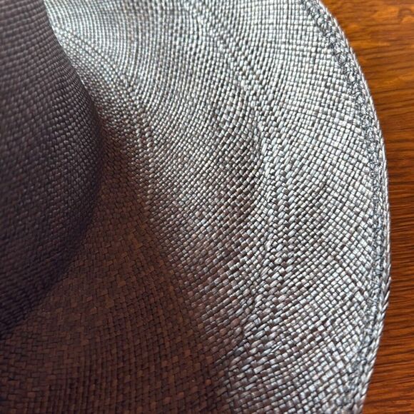 Vintage Black Fine Weave Wide Brim Straw Hat Sunflower Women’s Size Medium - Picture 10 of 13